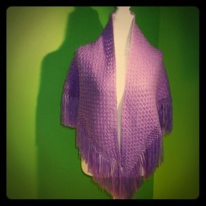 Beautiful Purple Crochet Shawl Scarf